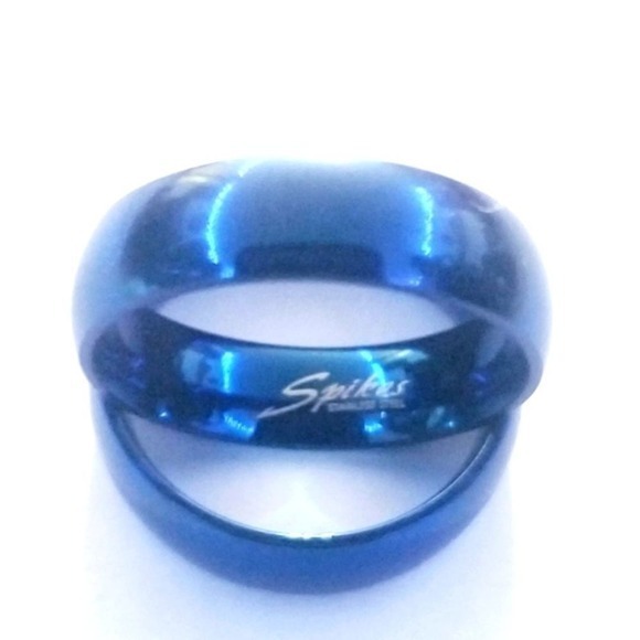 New blue tone stainless steel ring size‎ 9 - Picture 3 of 5